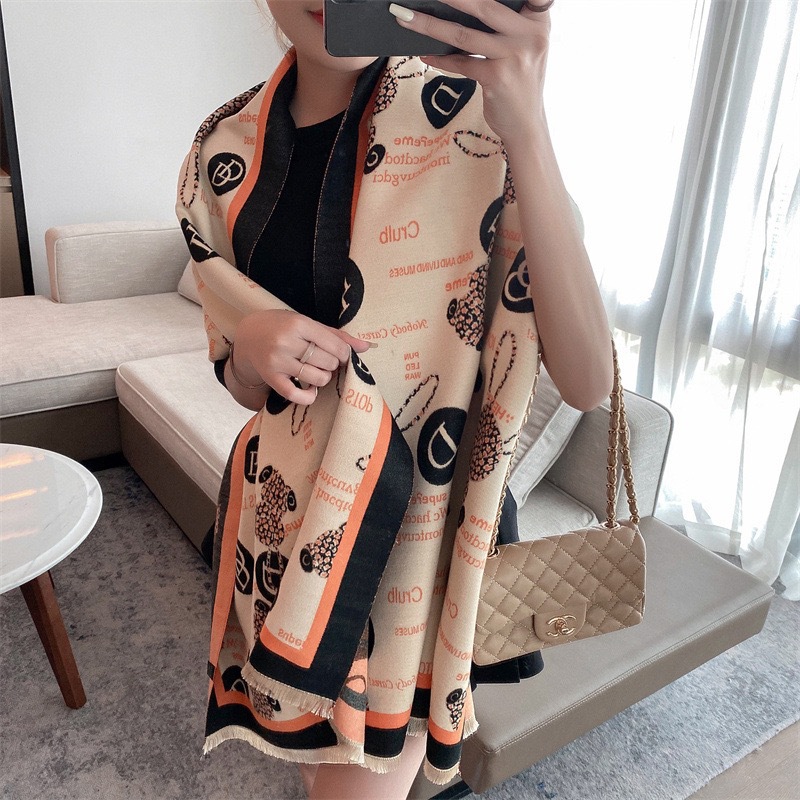 Women's Print Cashmere Long Shawl Scarf Air Conditioning Towel