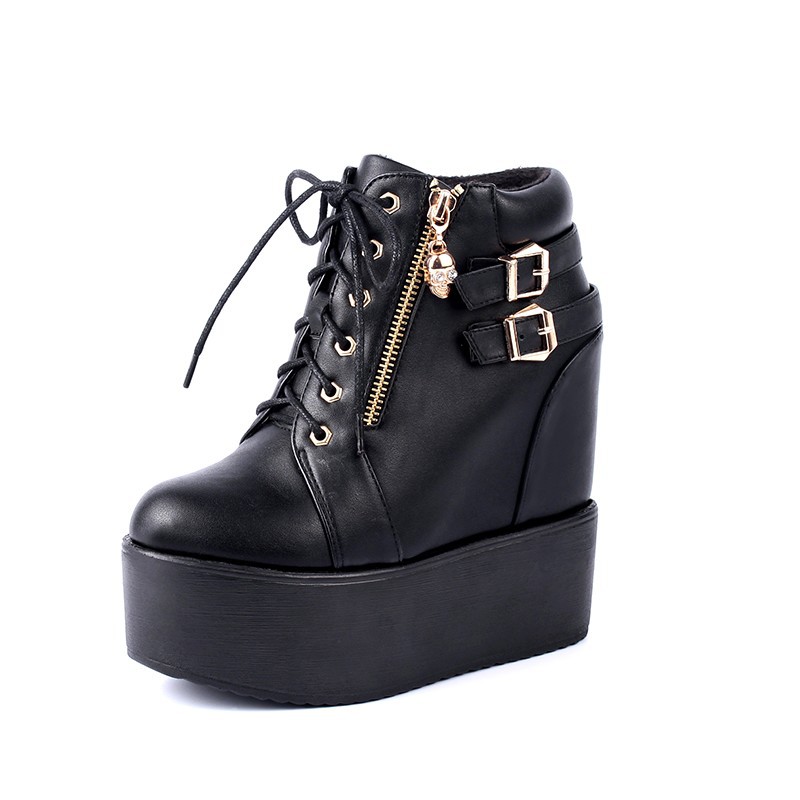 New Fashion Thick-soled Inner Heightening And Fleece Ankle Boots