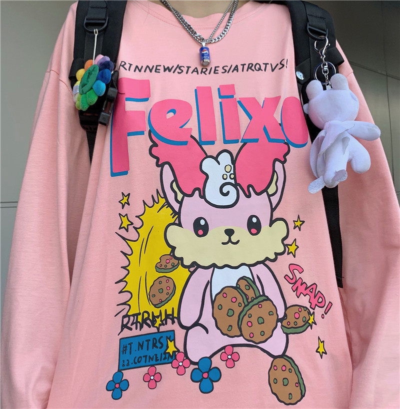 Title 5, Niedliches Langarmshirt mit japanischen Cartoons