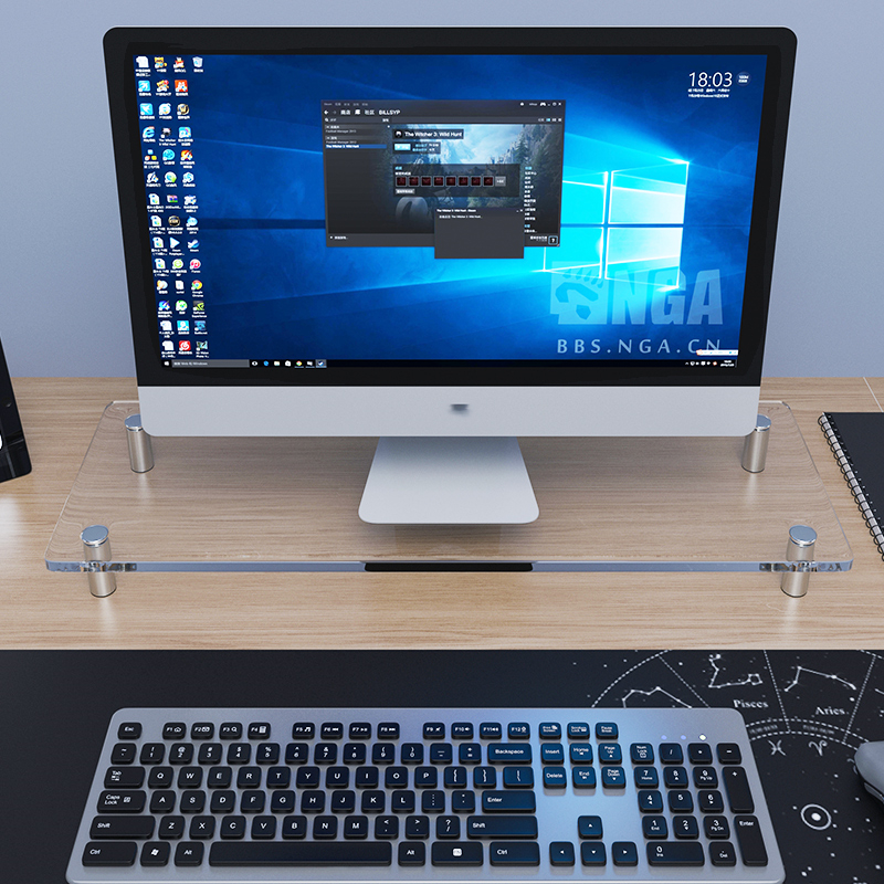 CrystaClear Pro Acrylic Monitor Stand: Ultimate Desk Upgrade | Shop Now on CyberRigStore.com