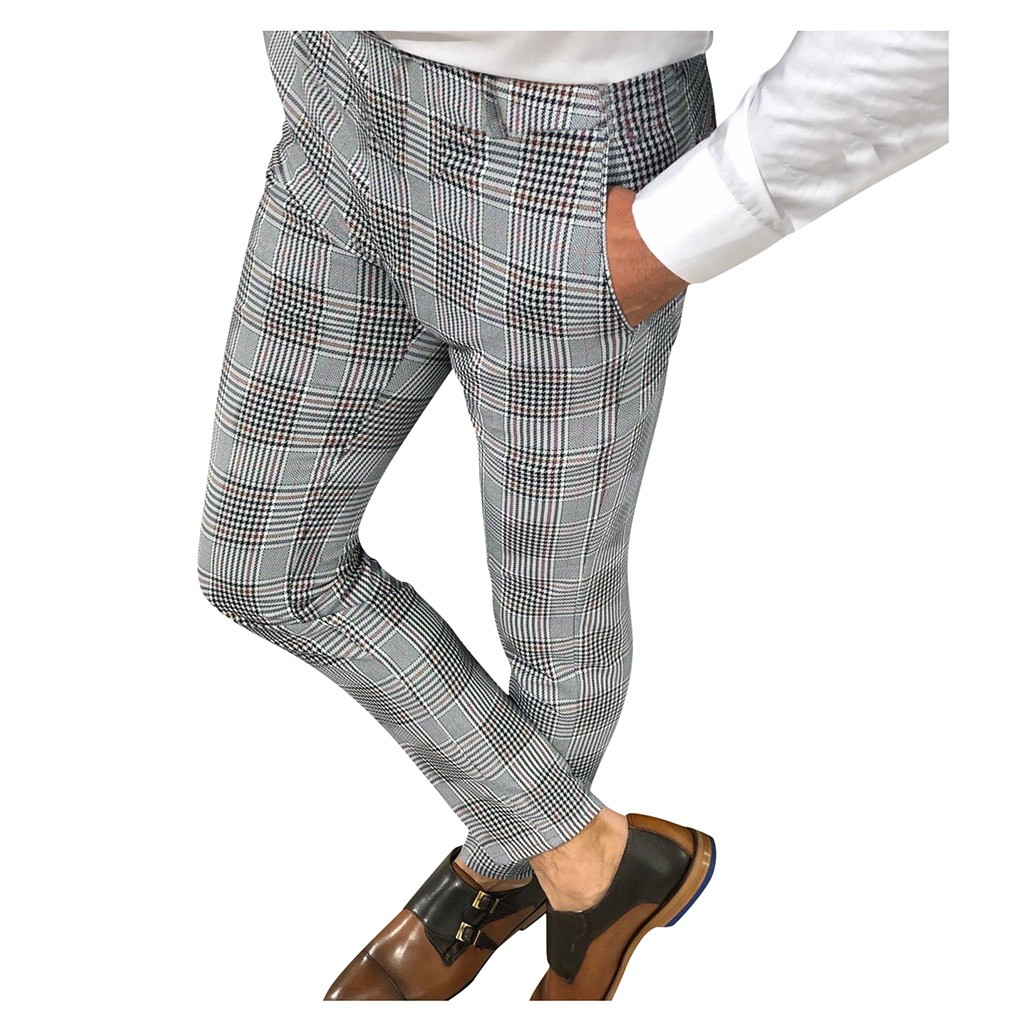 Title 5, Pantalones casuales a cuadros para hombre estil...