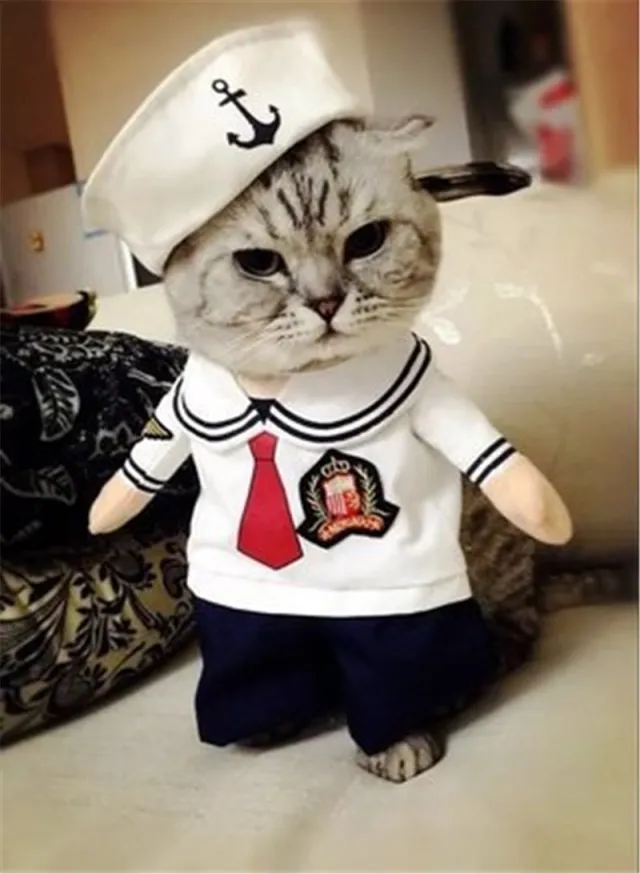 Funny Pet Police Transforming Into Upright Clothes White - Shop at LoveMi