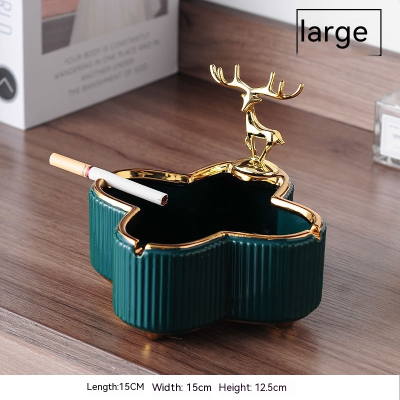 Large Green Gold Ashtray