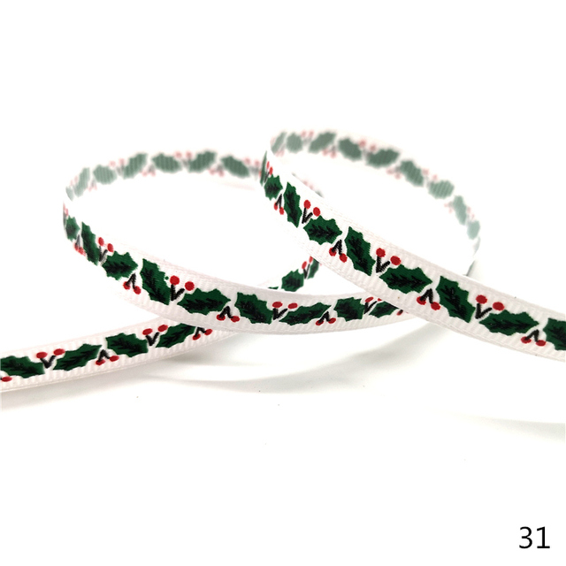 Size 5 10mm Christmas Ribbon Printed Grosgrain Ribbon
