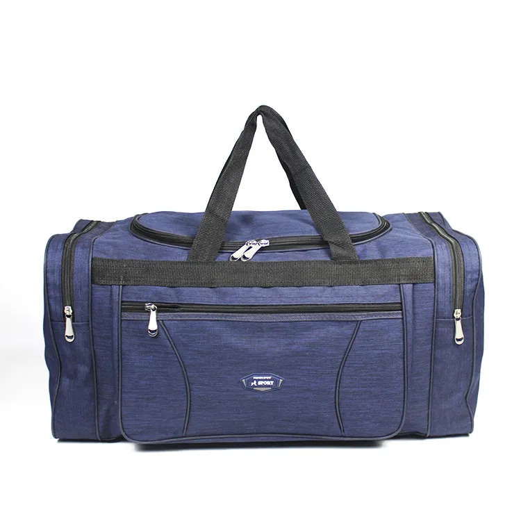 Large Capacity Oxford Cloth Waterproof Lightweight Foldable Travel Tote Bag - Blue