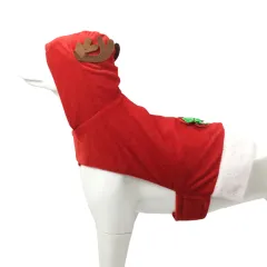 Dog Winter Coat Warm Christmas Clothes Reflective Reversible Cold Weather Dog Jacket Windproof Cosy Dog Vest For Small Medium Large Dogs - Red - View 1