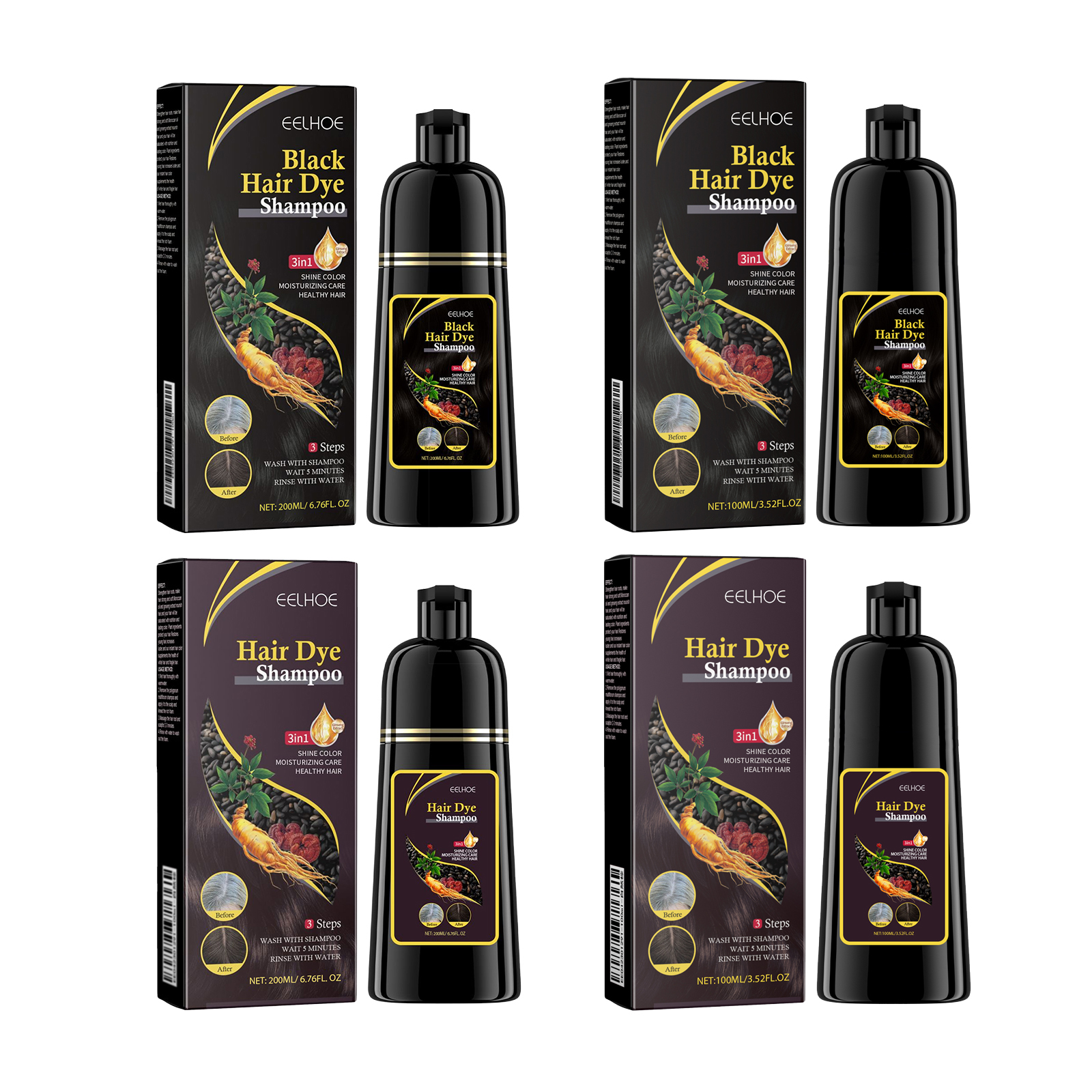 Herbal E Ssence Hair Dye Shampoo, Plant-Based Care, DIY, Long-Lasting Color, Healthy Hair Coloring — foto 9