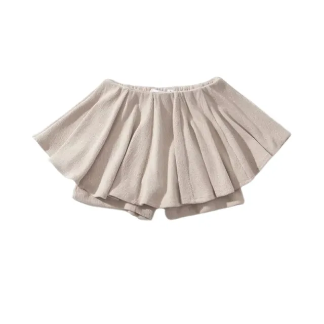 Casual Sports Pleated A line Short Skirt Female Beige - Shop at LoveMi
