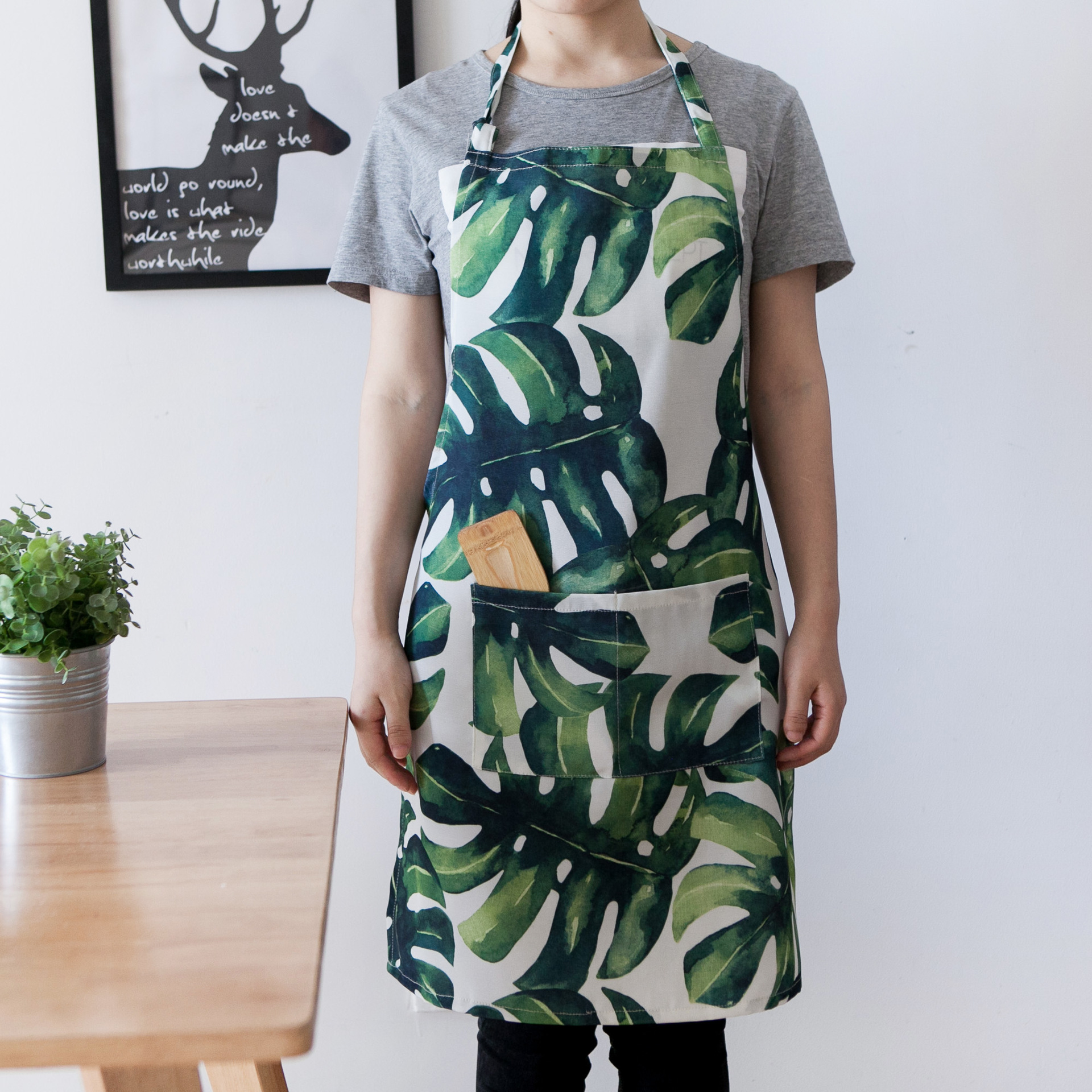 Title 3, Monstera Deliciosa Waterproof Apron Printed Pol...