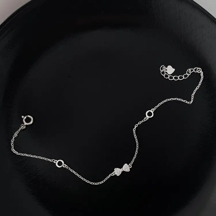 Women's Niche Design 925 Sterling Silver Bow Bracelet