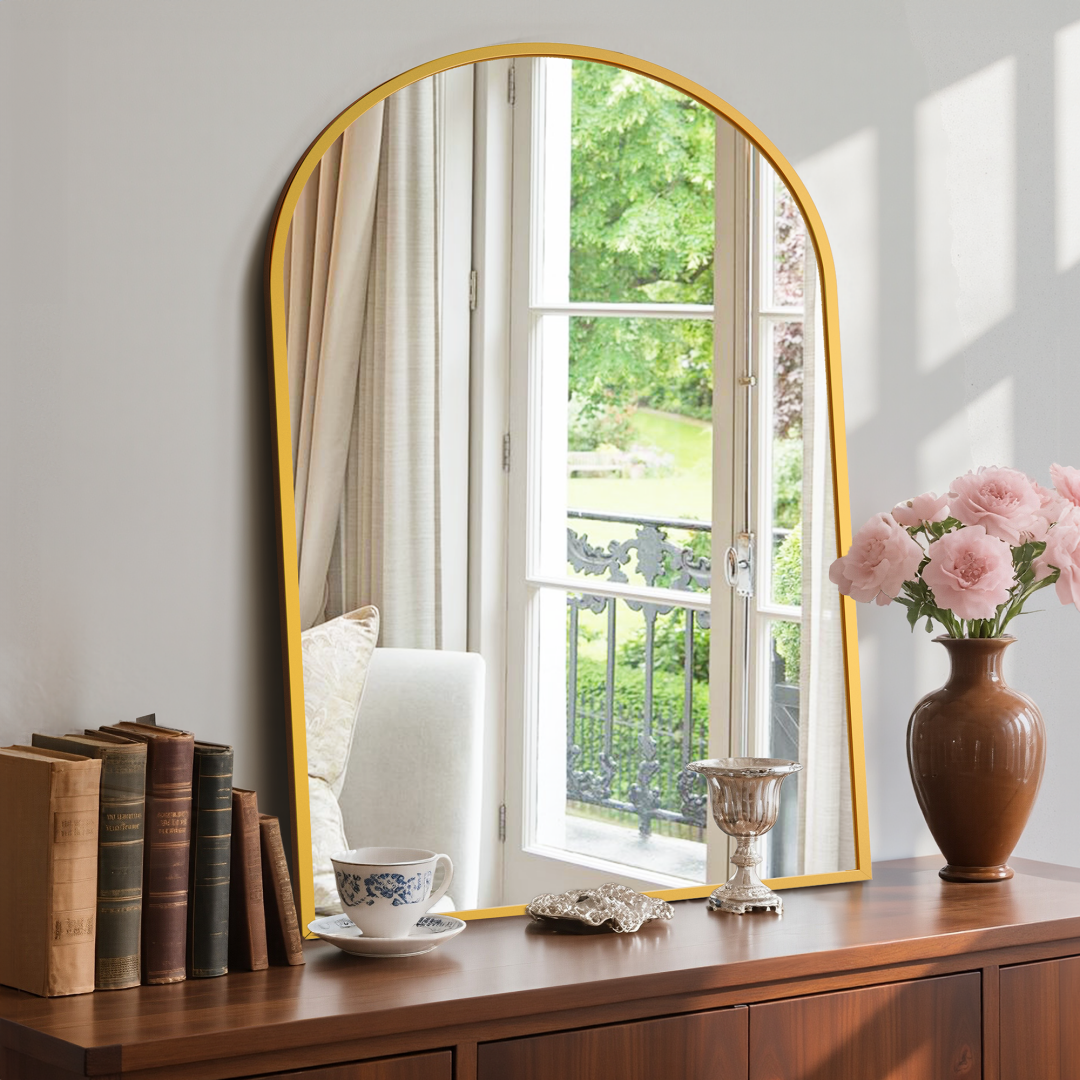 Bathroom Wall Mirror, Metal Frame Vanity Mirror For Bedroom, Entryway, Living Room image 2