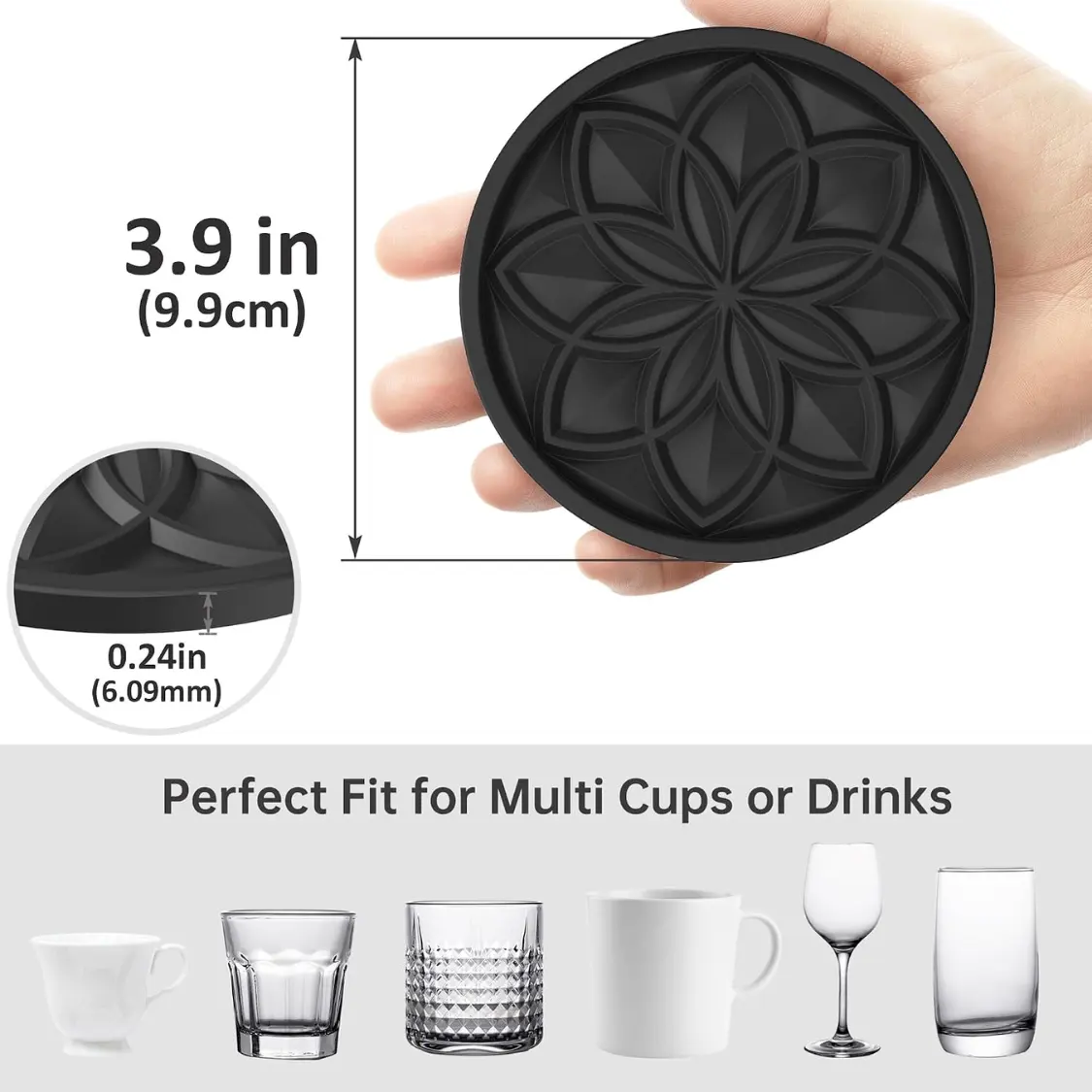 6 Pack Silicone Drink Coasters