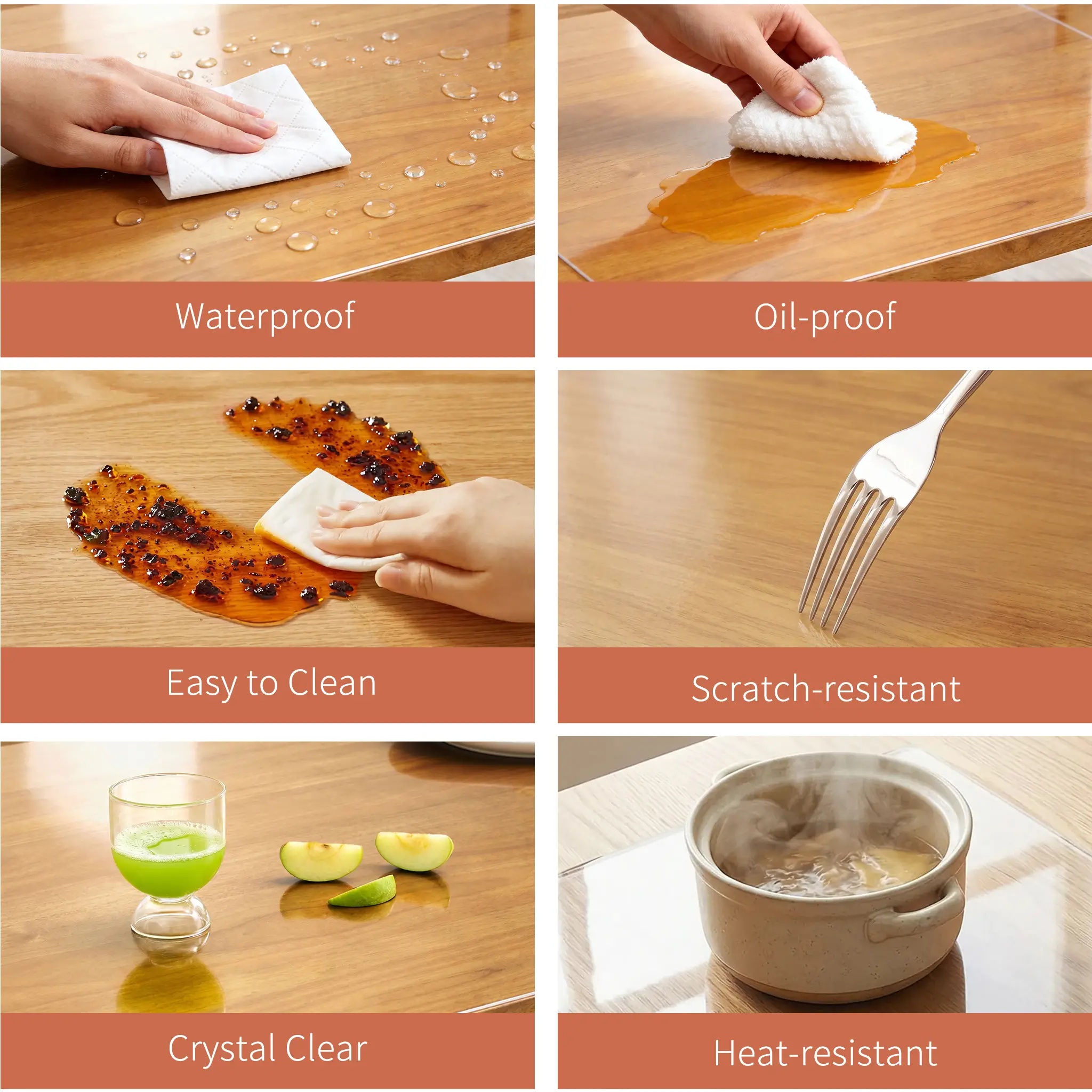 Table Cover 13x16Inch 1.5 Mm Thick Clear Desk Protector Rectangle PVC Desk Mat Waterproof & Easy Cleaning Desk — foto 3