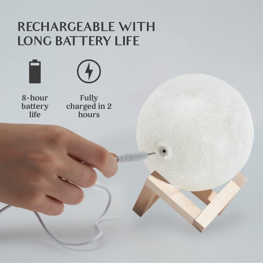 16-Color Lamp With Stand And Remote, Moon Lamp, LED Night Light With Dock, Creative Moon Light Uniq — foto 8
