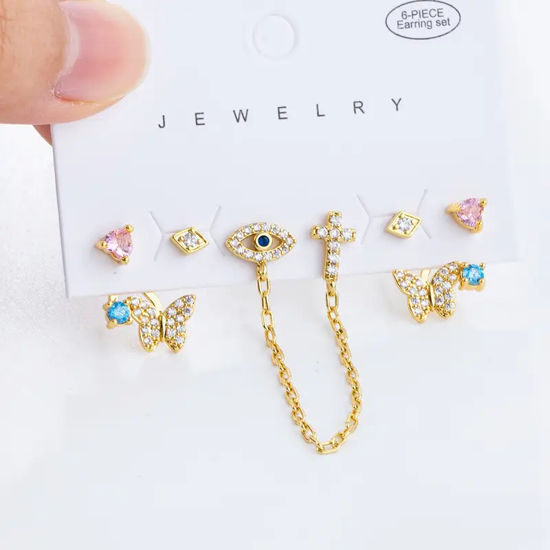 Stylish Sophisticated Zircon Diamond Butterfly Drop Earrings