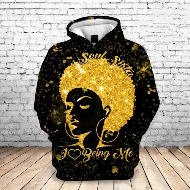 Loose 3D Hooded Sweater Digital Printing