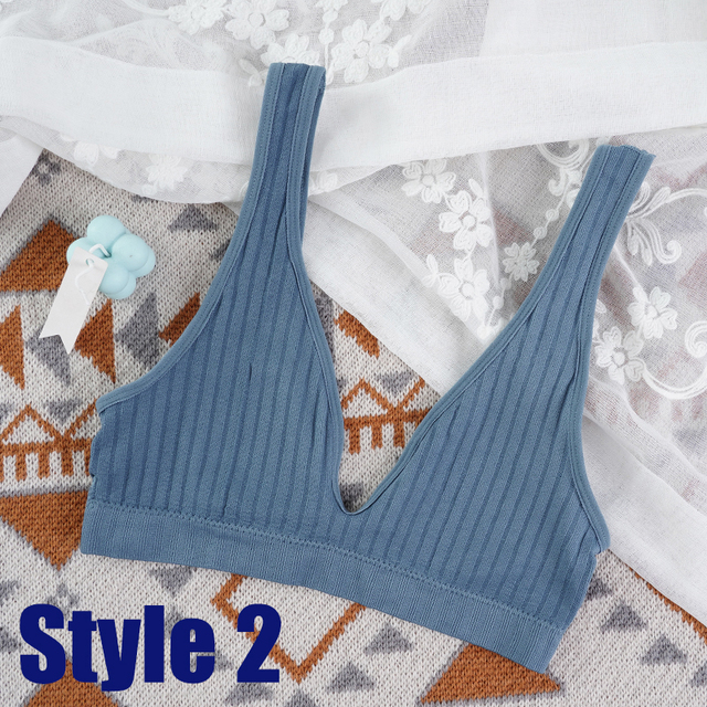 Unlined blue bra