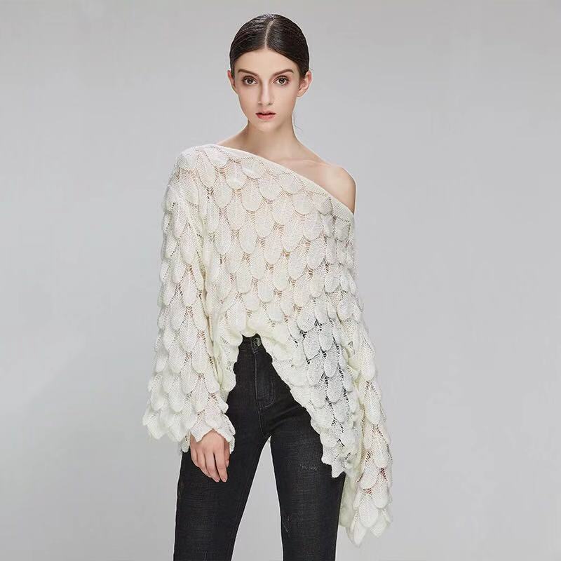 Title 11, Knit Flared Sleeve Leaf Sweater