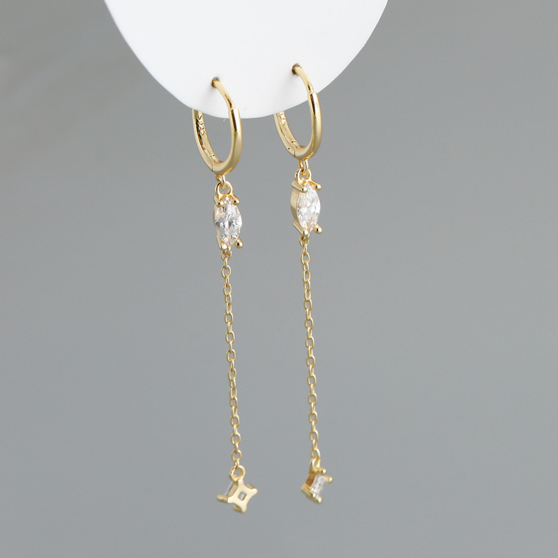 Personalized Fashion Olive Zircon S925 Silver Earrings