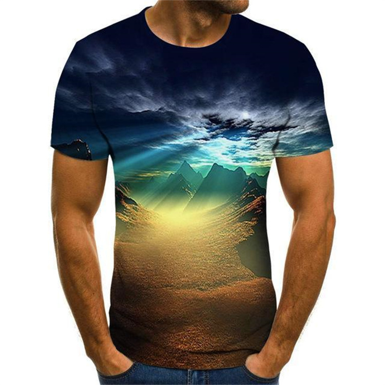 Title 2, Camiseta esportiva masculina com estampa 3D, ma...