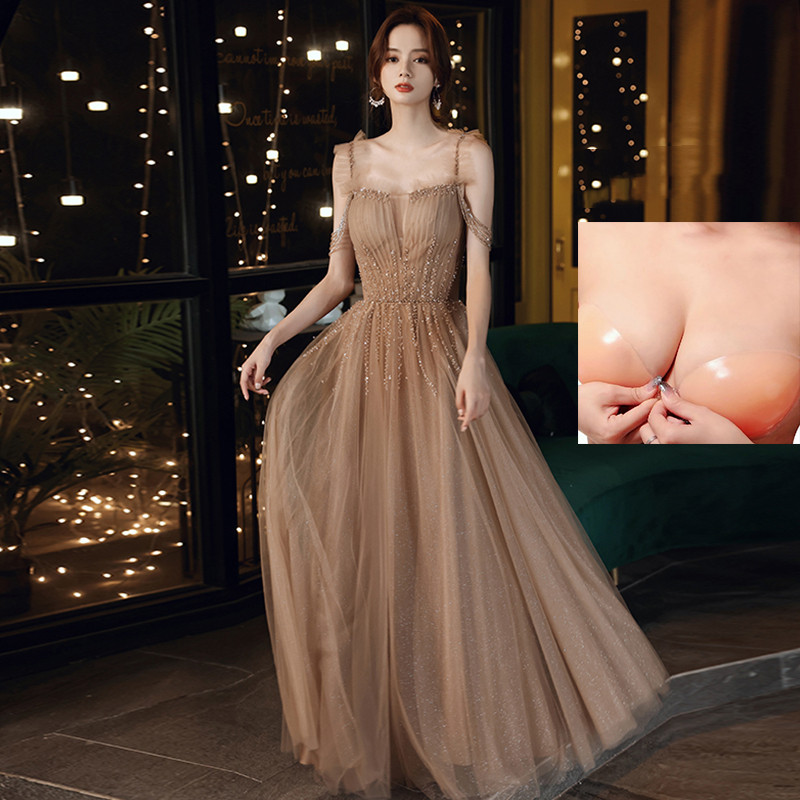 Embroidered Middle-Waist Evening Dress, picture 4 of 5