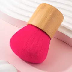 Makeup Brush Bamboo Handle Red Hair Small Fat Dun Single Support Loose Brush - Red - View 1