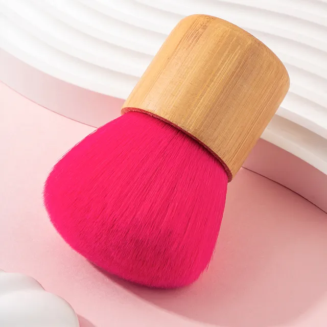 Makeup Brush Bamboo Handle Red Hair Small Fat Dun Single Support Loose Brush Red - Shop at LoveMi