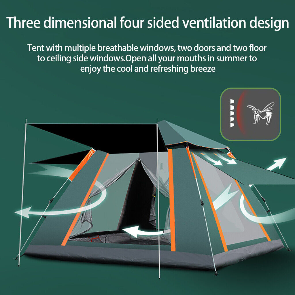 3-5 Man Automatic Instant Up Camping Tent Waterproof Outdoor Family Shelter 6