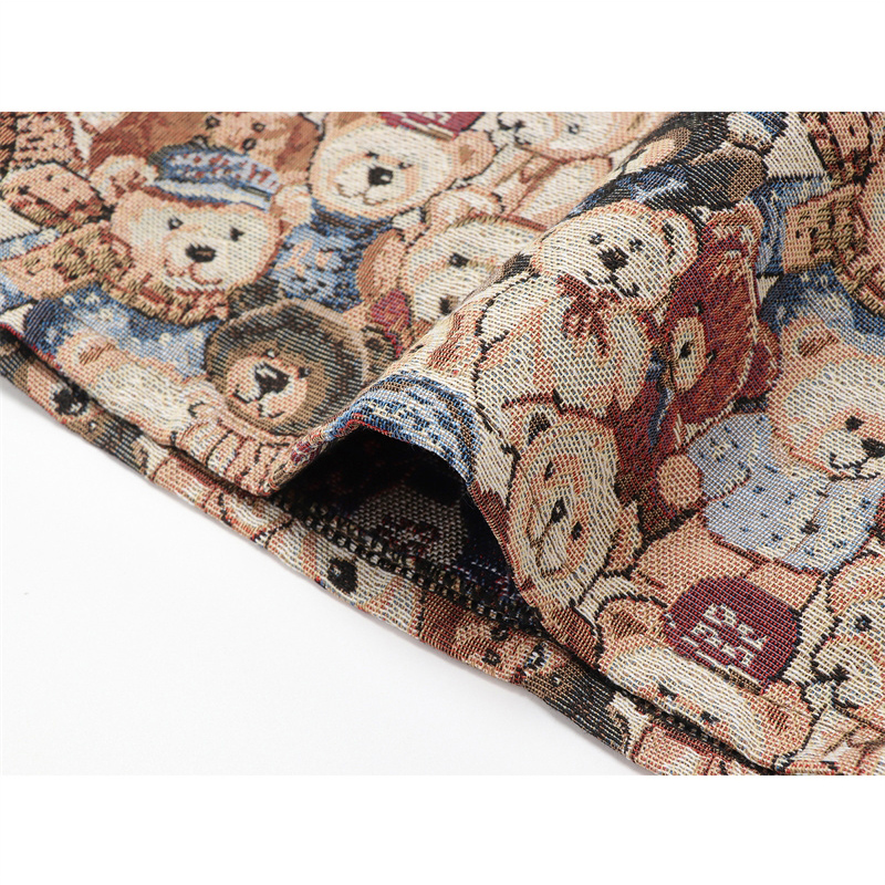 Retro Skirt  High Waist  Slim  Fashionable  Wild  Cute  Bear Short Skirt