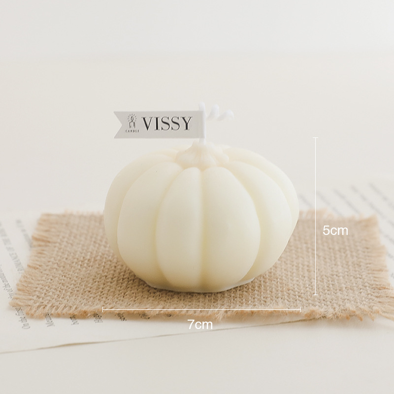 Home Halloween Simulation Pumpkin Candle (Milk white)