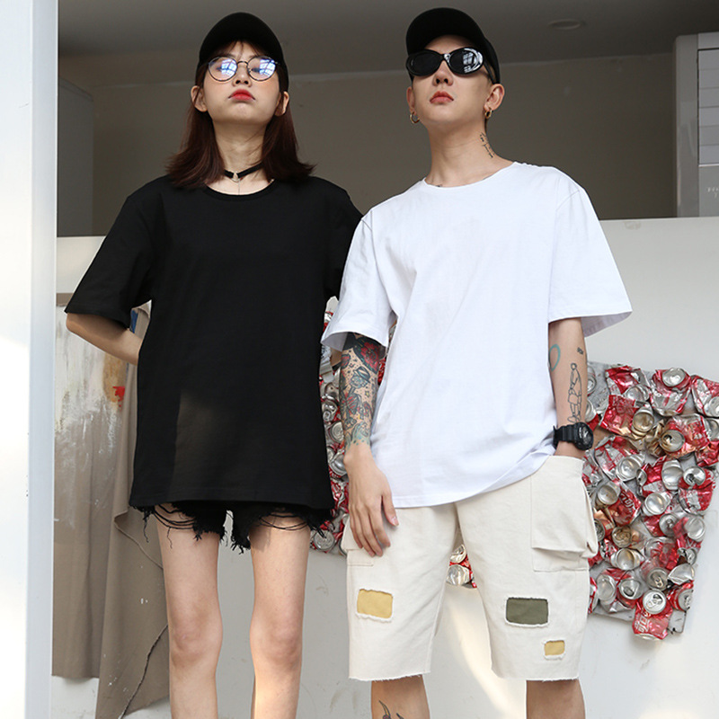 Pure Cotton White Round Neck Short-sleeved T-shirt Loose Bottoming Shirt