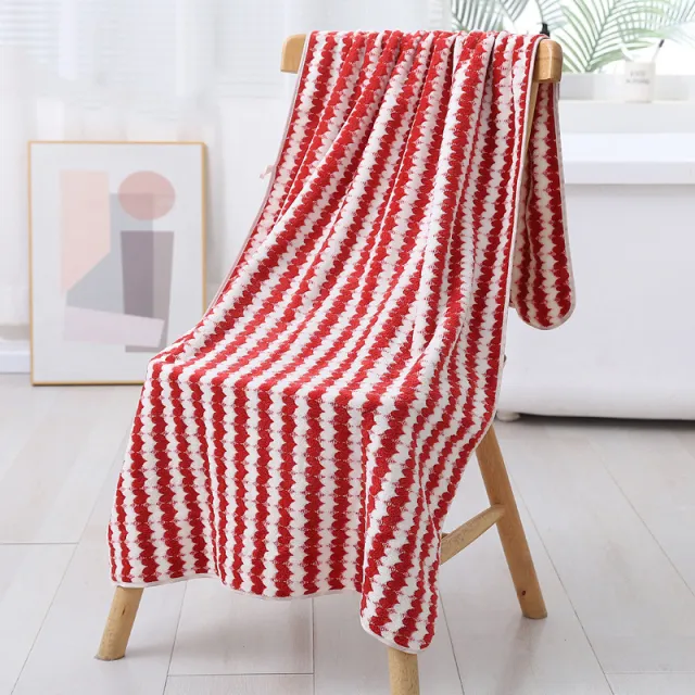 Thickened Bath Swimming Coral Fleece Large Towel Strawberry Red - Shop at LoveMi