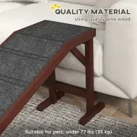 PawHut Dog Ramp For Bed, Pet Ramp For Dogs With Non-Slip Carpet And Top Platform, Brown