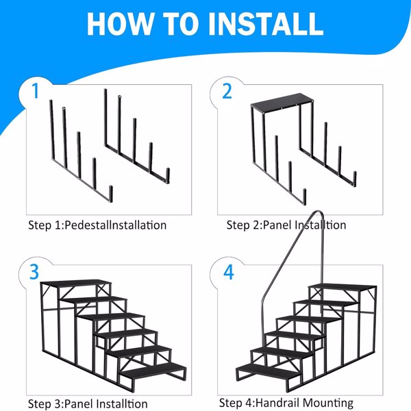RV Stairs 6 Step Ladder,RV Steps Anti-Slip,Hot Tub Steps With Handrail,660 Lbs RV Ladder For 5th Wheel RV,Mobile Home Stairs 5feaa004 B686 4386 A0cc Ee7441448139