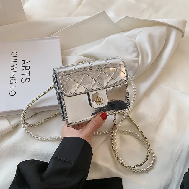 New Fashion Messenger Bag Mini Bag Foreign Style One Shoulder Small Square Bag Gold - Shop at LoveMi