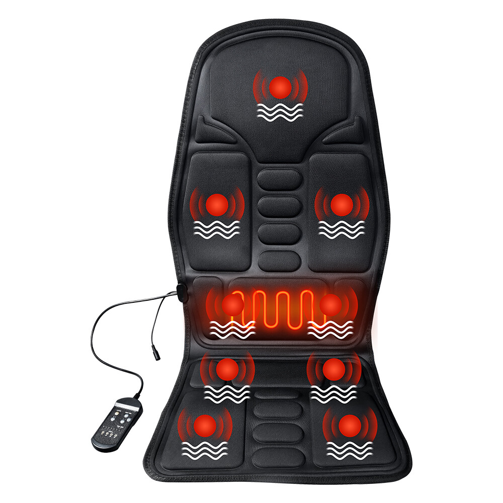 Massage Cushion Full Back Car Home Chair Seat Pad Mat 8 Modes Neck Heat Massager