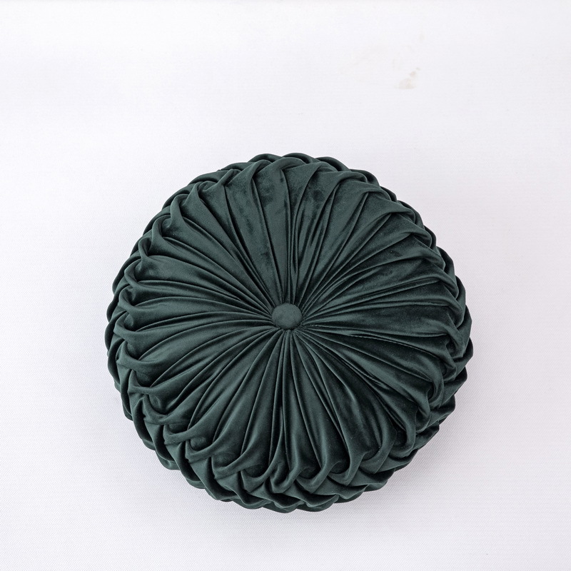 Round Velvet Silk Throw Pillow