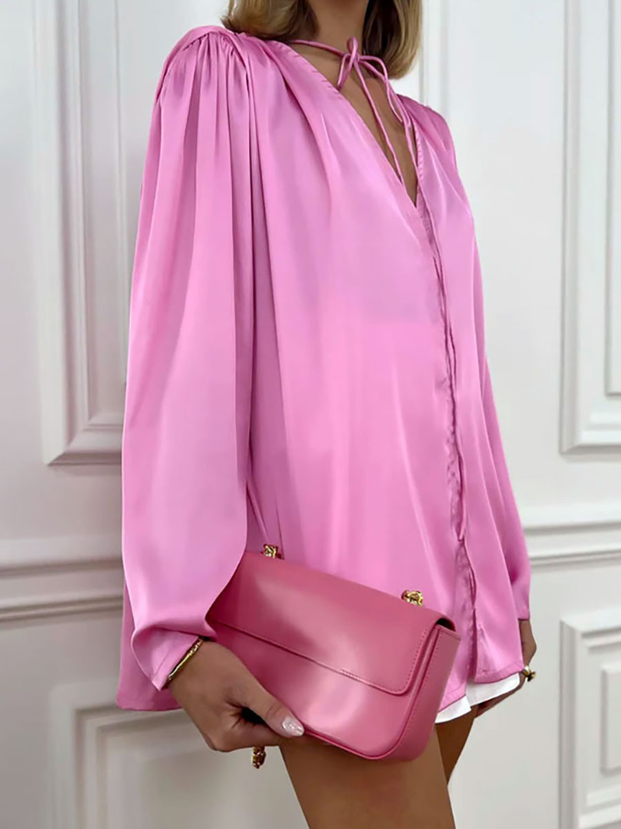 Women's Fashionable Temperament Detachable Bow Tie Shirt