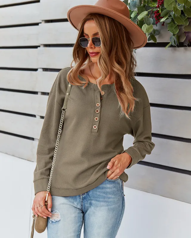 Fashion Women's Solid Color Blouse And Sweater Khaki - Shop at LoveMi