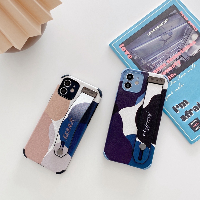 Morandi Color Wrist Band Silicone Phone Case