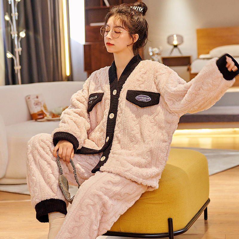 Title 21, Coral Fleece Pajamas Long-sleeved Padded Suit