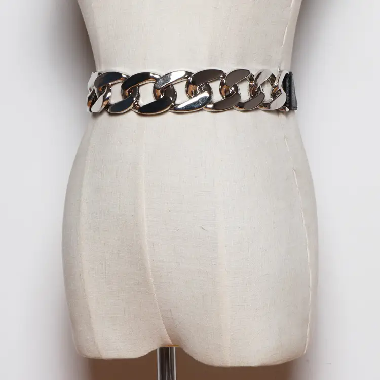 Dress Elastic Belt Metal Thick Chain