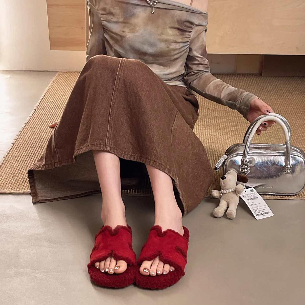 Women's Furry Slide Slippers