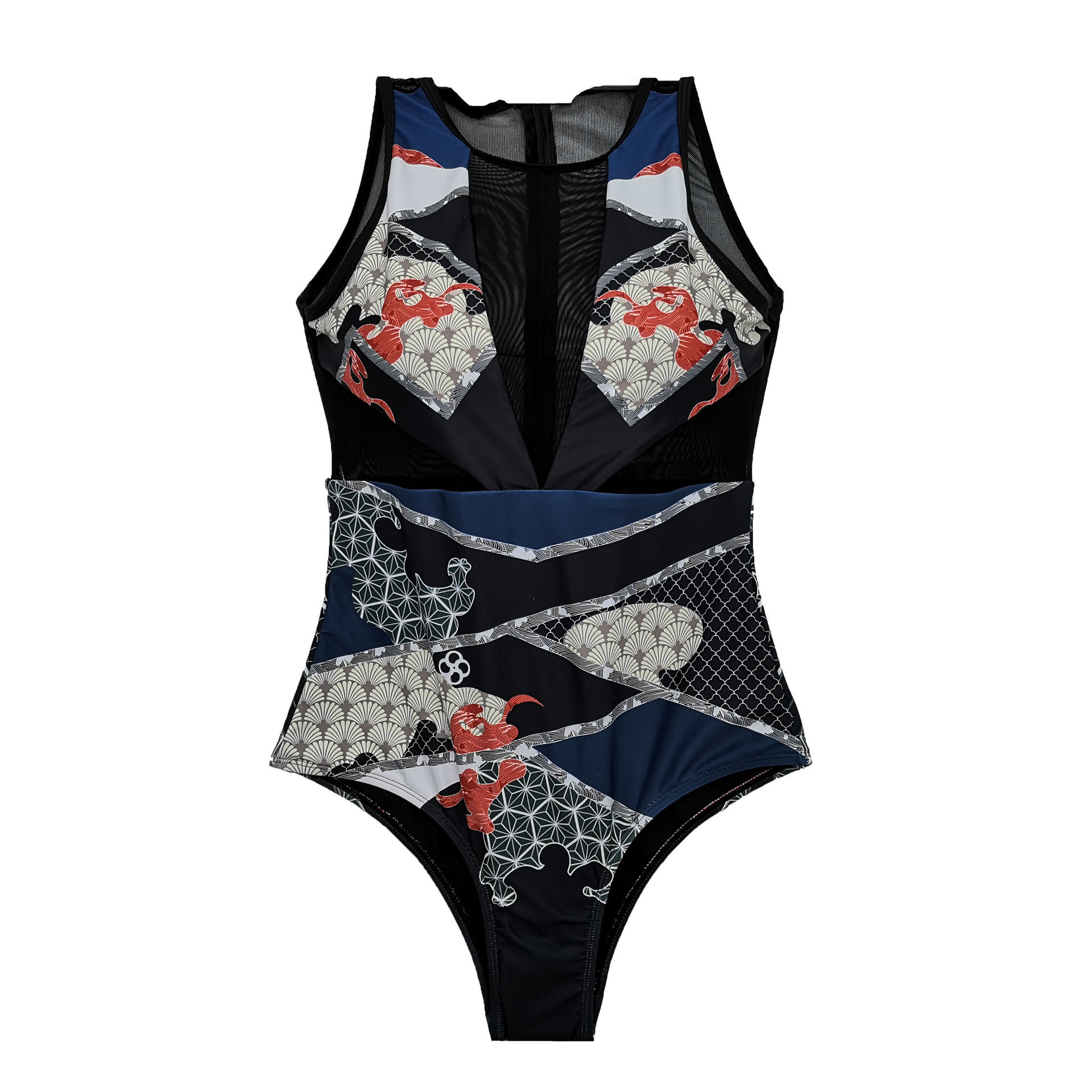 Women's Retro Sheer Mesh One-piece Bikini - Image 9