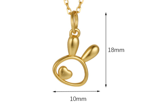 Title 1, Collar con colgante de corazón de conejo en pla...