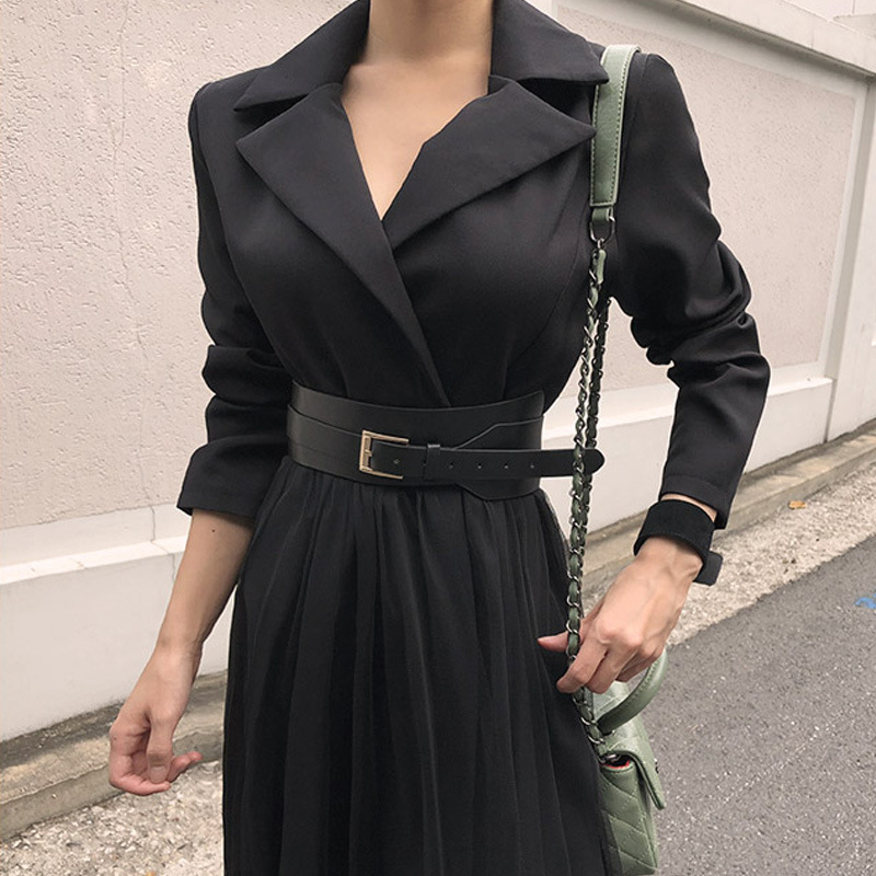Fashionable Stitching A-line Mesh Dress