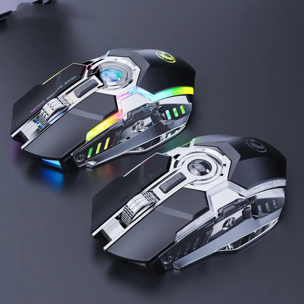 7-button 2.4G Silent Charging RGB Streamer Horse Racing Wireless