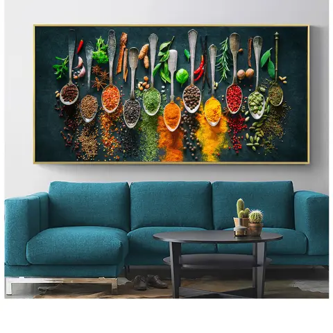 Herbs and Spices for Cooking Art on Canvas Posters