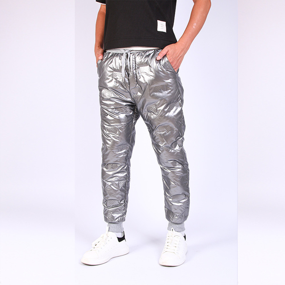Thickened Men's And Women's Couples Laminated Glossy Outdoor Trousers