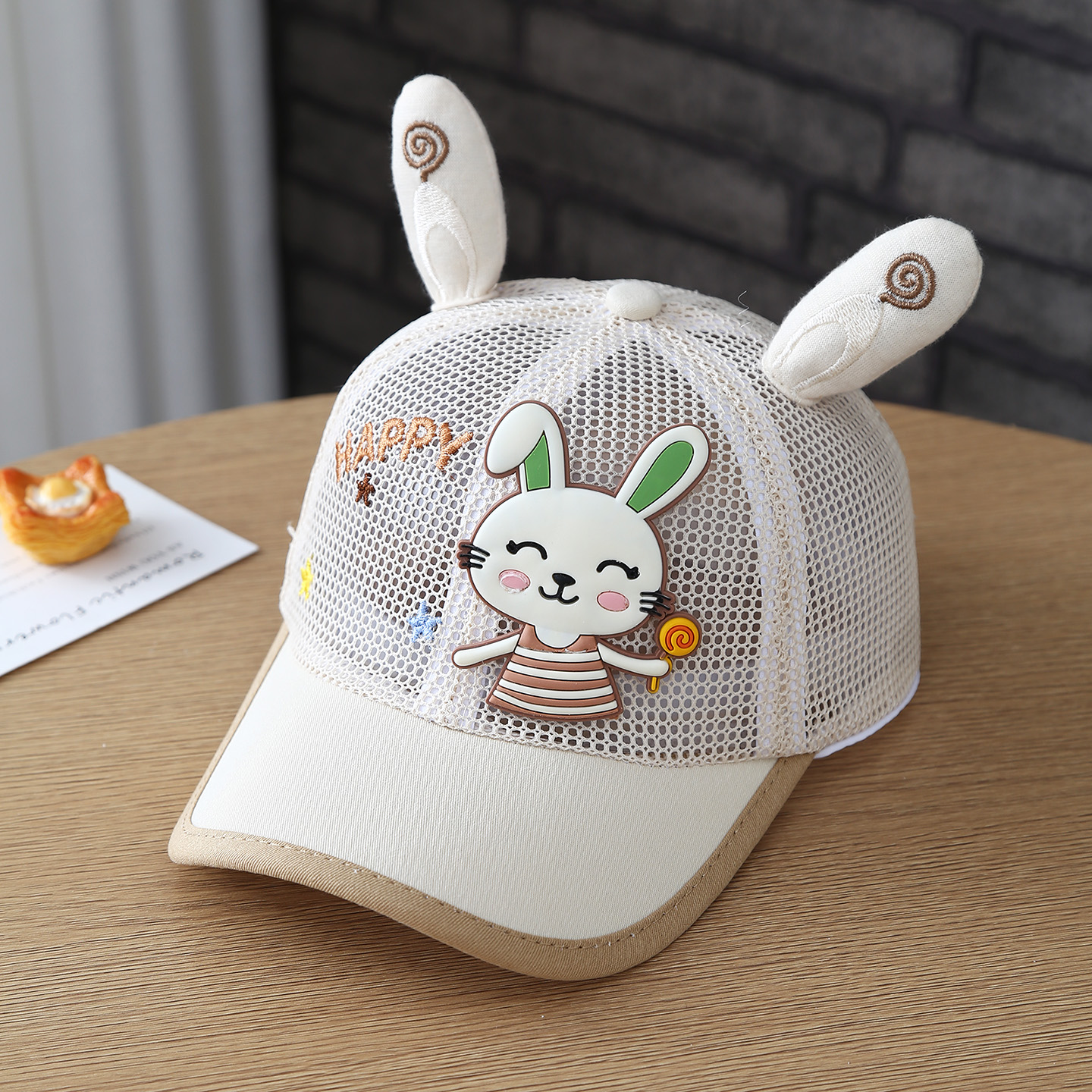 Children's Candy Rabbit Cute And Fashionable Net Scarf Baseball Cap For Summer - Boys And Girls' Sun Hat For Outdoor Travel - Duckbill Cap For Babies
